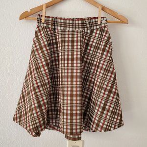 Vintage a line plaid skirt